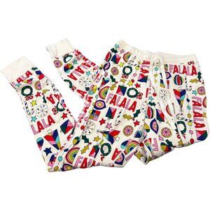 Hanna Andersson Christmas Falala Print Pajama Pants Size S Womens Long john